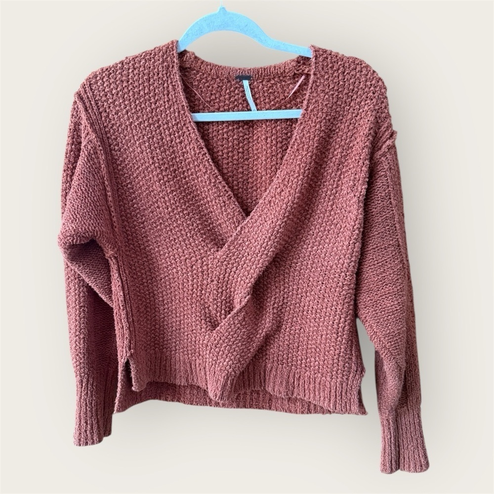 Free People coco V-Neck Sweater cotton long sleeve - Picture 1 of 4